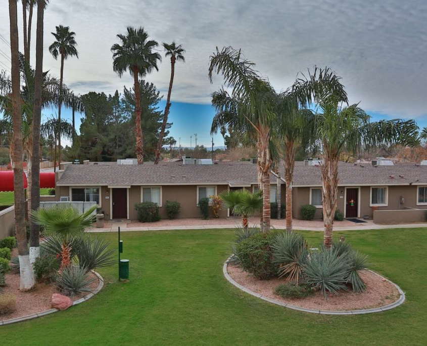 Shared outdoor space at Camelback Courtyard.